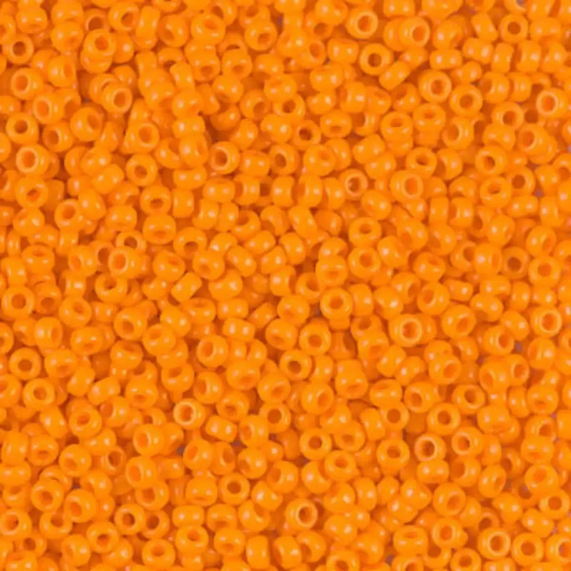 Miyuki 11/0 Seed Beads, 11-0405, Opaque Mandarin, 10g - The Argus Collection