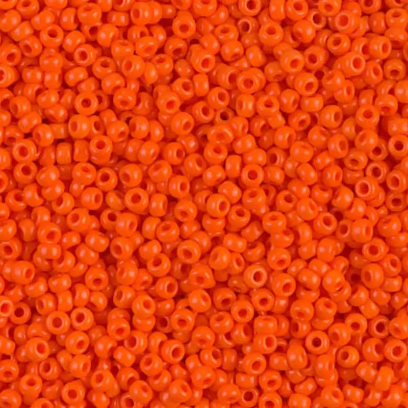 Miyuki 11/0 Seed Beads, 11-0406, Opaque Orange, 10g - The Argus Collection