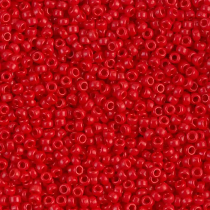 Miyuki 11/0 Seed Beads, 11-0408, Opaque Red, 10g - The Argus Collection