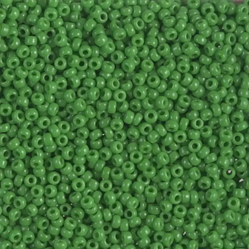 Miyuki 11/0 Seed Beads, 11-0411, Opaque Jade Green, 10g - The Argus Collection