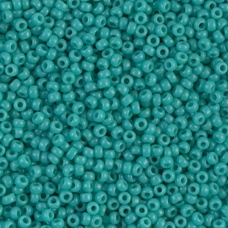 Miyuki 11/0 Seed Beads, 11-0412, Opaque Turquoise Green, 10g - The Argus Collection