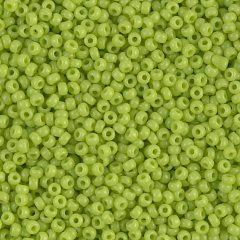 Miyuki 11/0 Seed Beads, 11-0416, Opaque Chartreuse, 10g - The Argus Collection