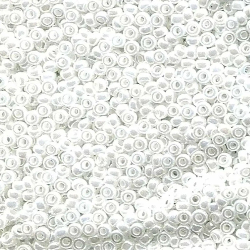 Miyuki 11/0 Seed Beads, 11-0420, White Pearl Ceylon, 10g - The Argus Collection
