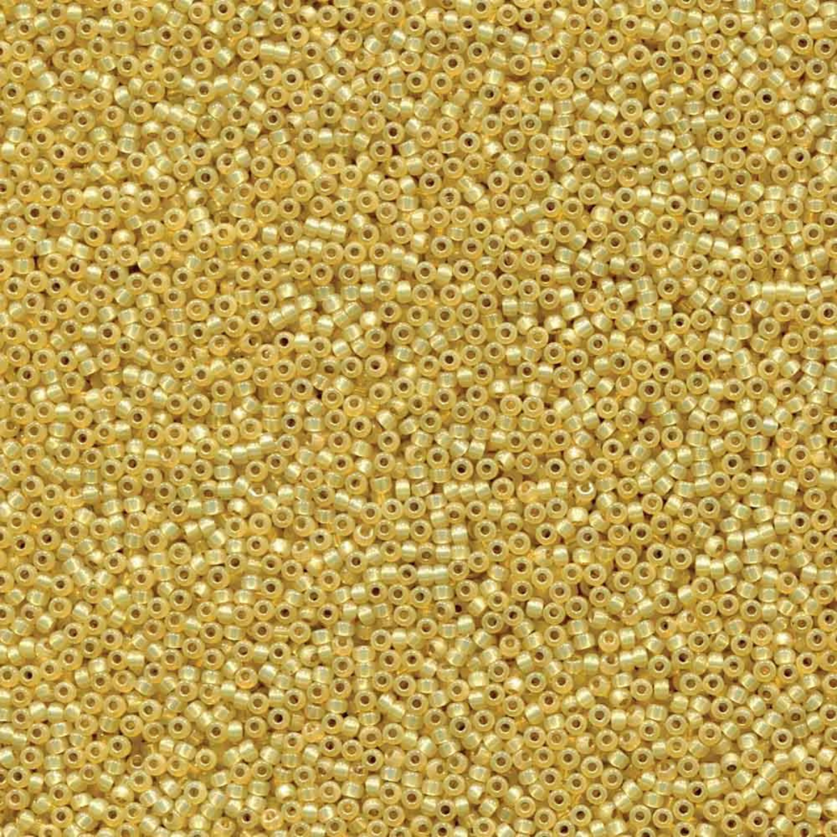 Miyuki 11/0 Seed Beads, 11-4235, Duracoat Silver Lined Light Yellow, 10g