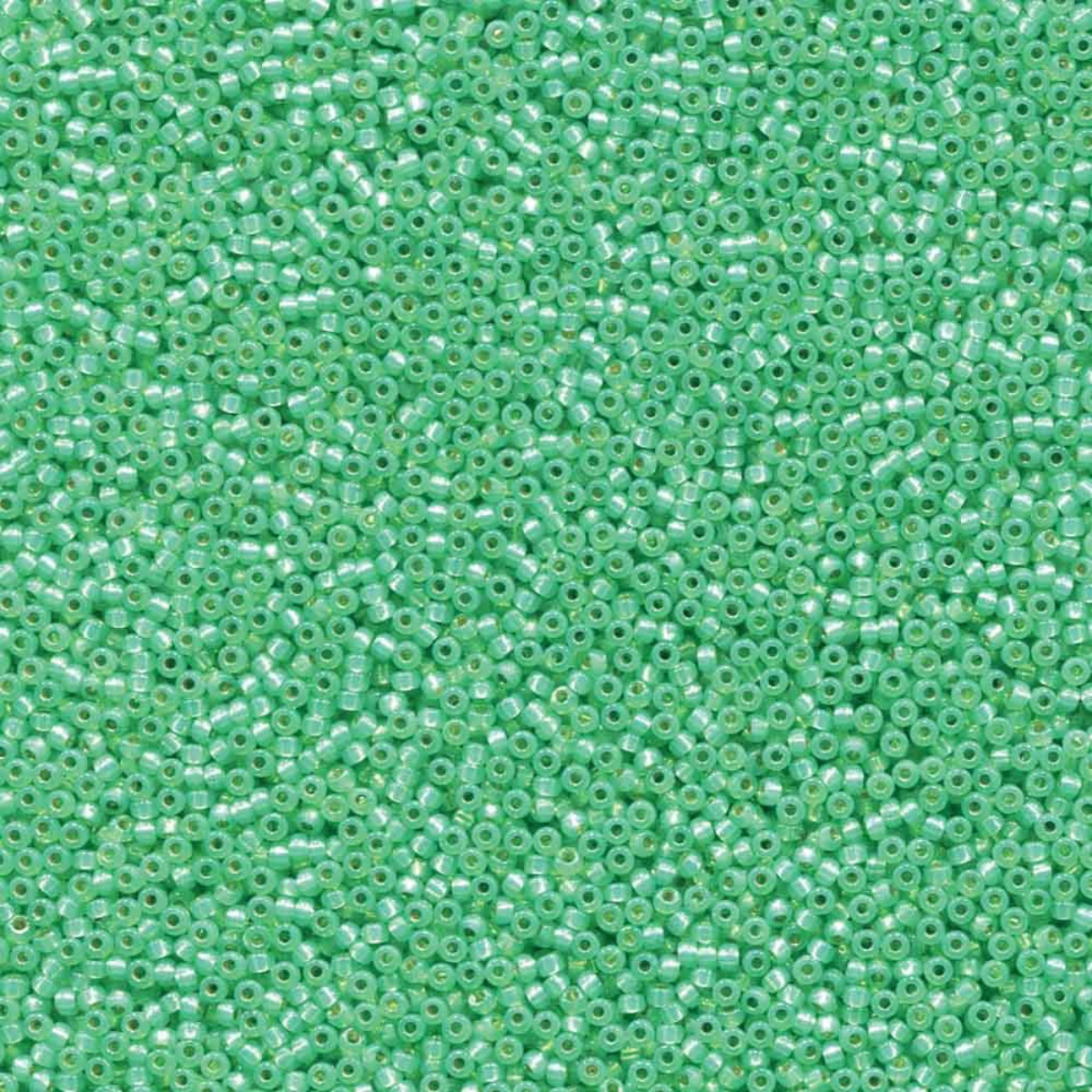 Miyuki 11/0 Seed Beads, 11-4240, Duracoat Silver Lined Mint Green, 10g