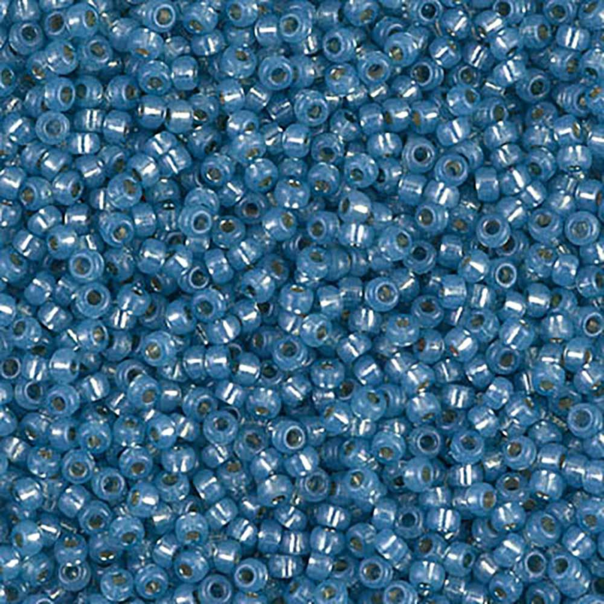 Miyuki 11/0 Seed Beads, 11-4242, Duracoat Silver Lined Aqua, 10g