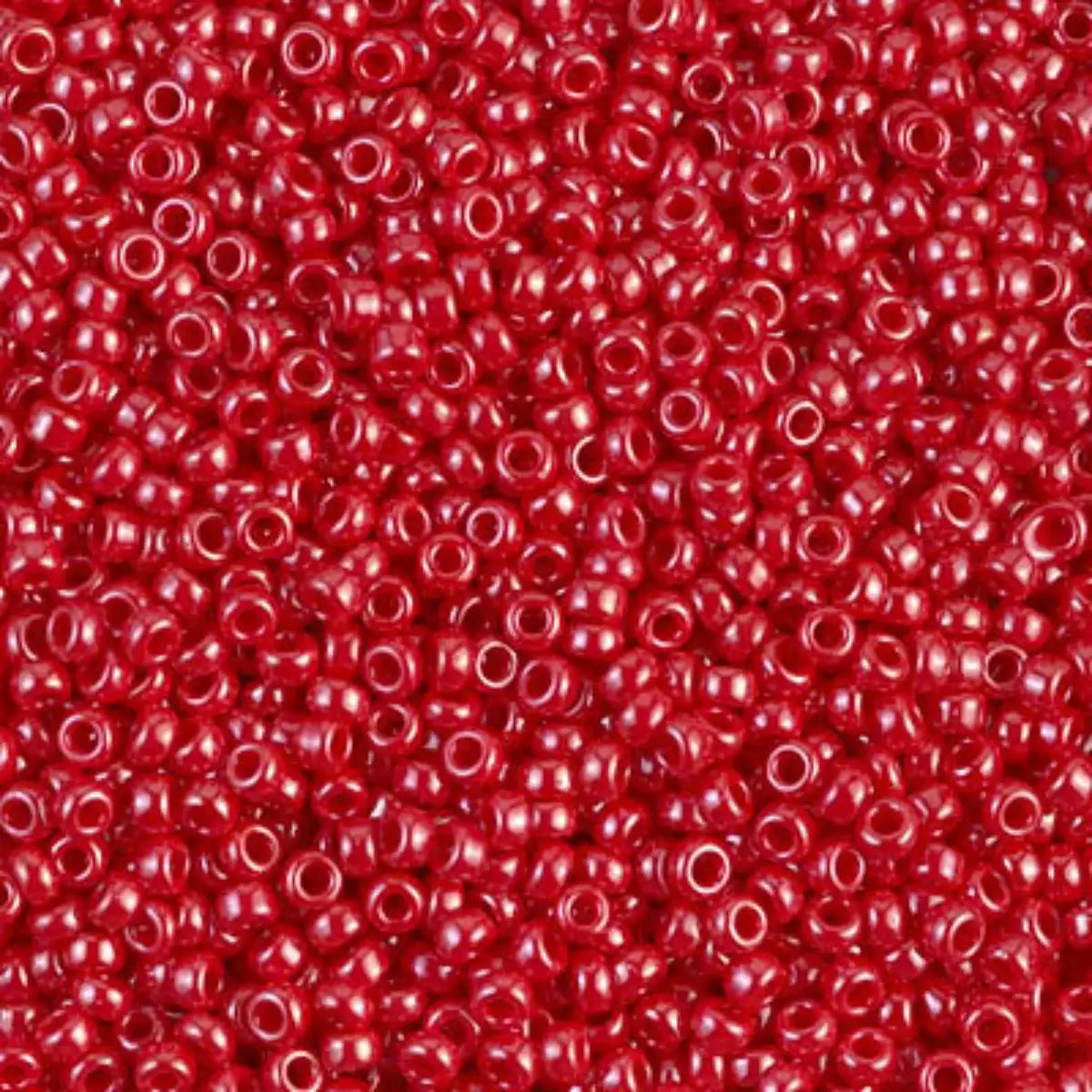 Miyuki 11/0 Seed Beads, 11-0426, Opaque Red Luster, 10g - The Argus Collection