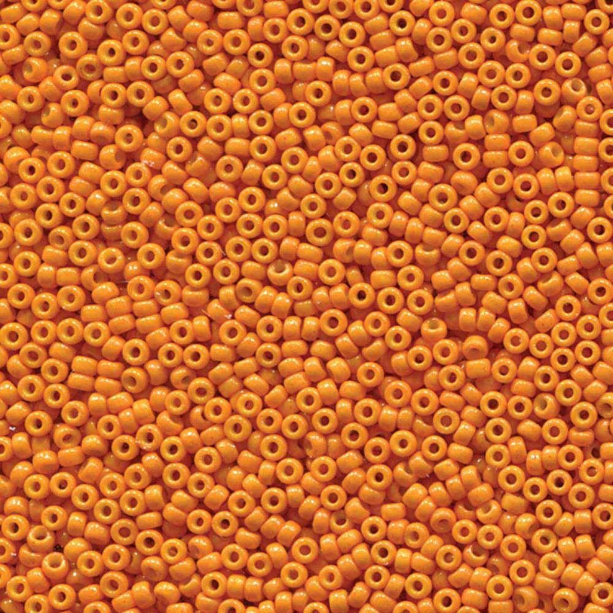 Miyuki 11/0 Seed Beads, 11-4454, Duracoat Opaque Orange, 10g