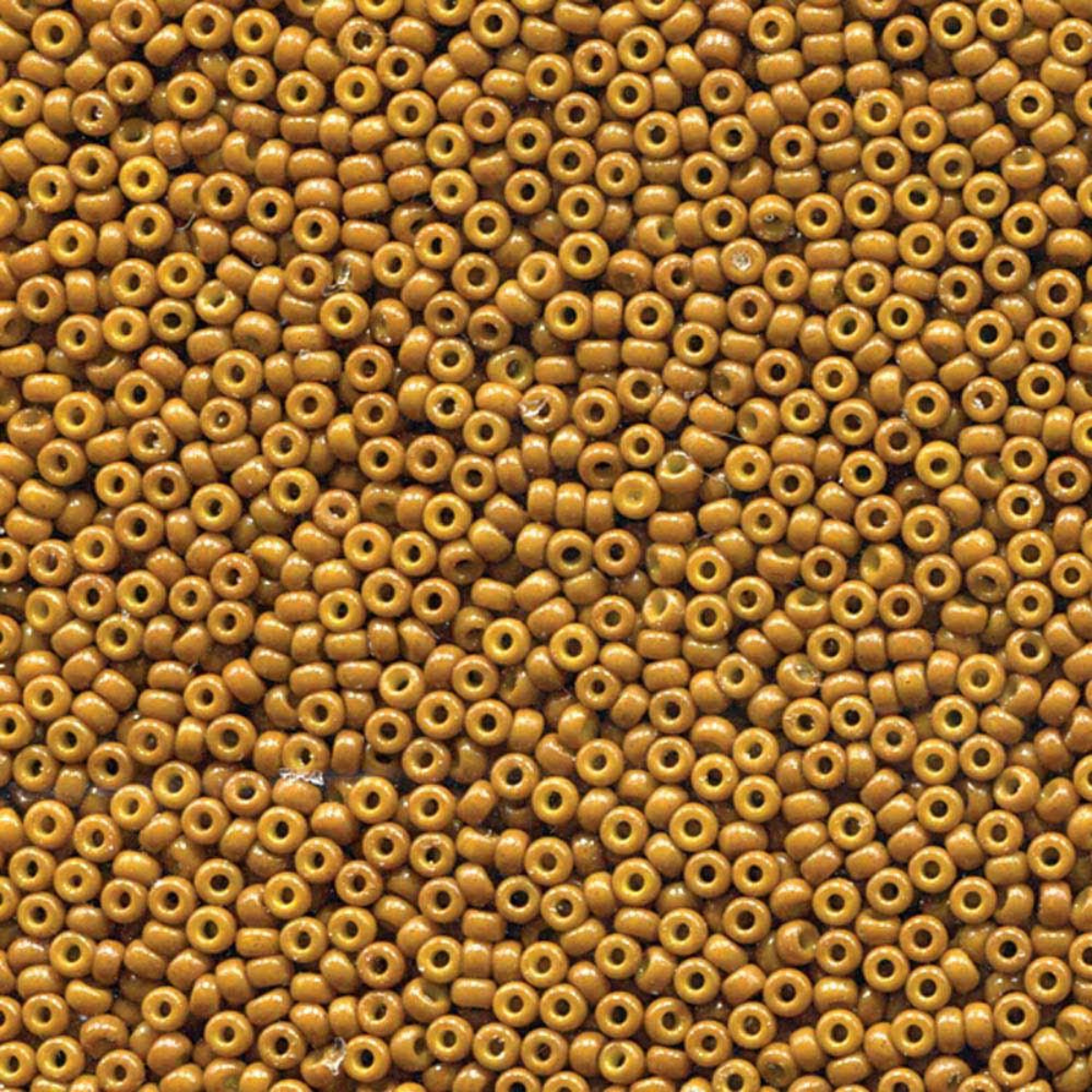 Miyuki 11/0 Seed Beads, 11-4460, Duracoat Opaque Yellow Olive, 10g