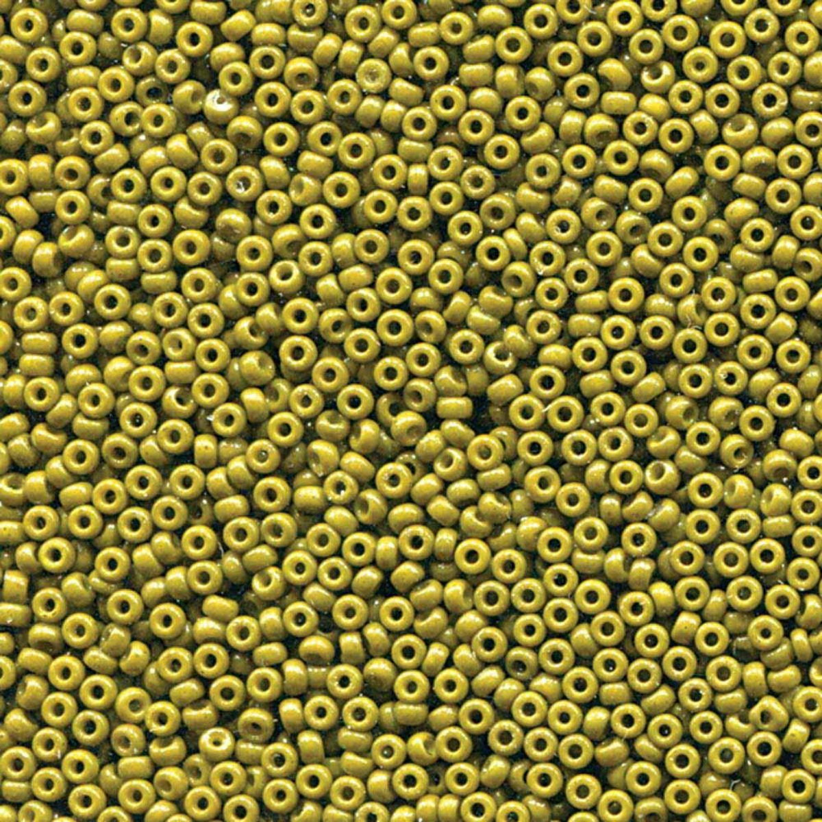 Miyuki 11/0 Seed Beads, 11-4491, Duracoat Opaque Olive, 10g