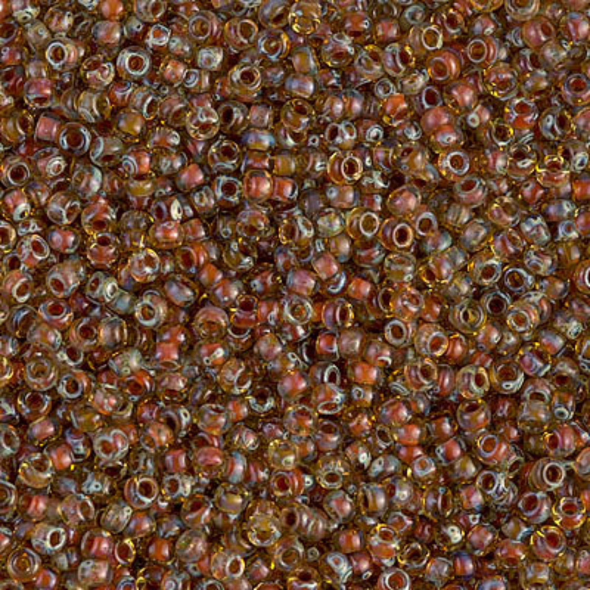 Miyuki 11/0 Seed Beads, 11-4501, Picasso Transparent Saffron, 10g