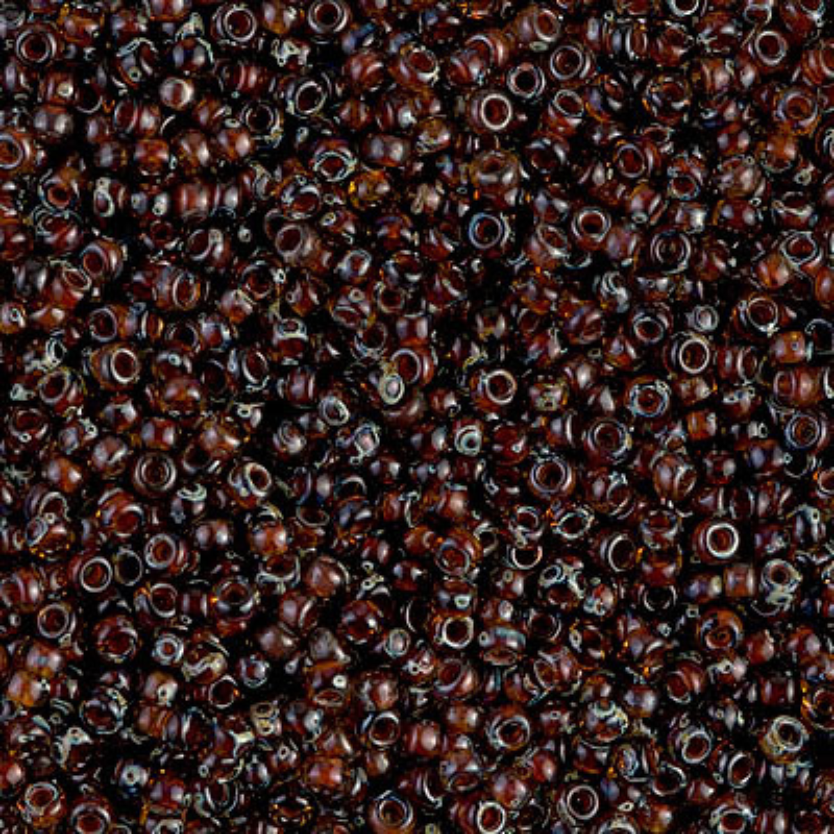 Miyuki 11/0 Seed Beads, 11-4502, Picasso Transparent Dark Amber, 10g