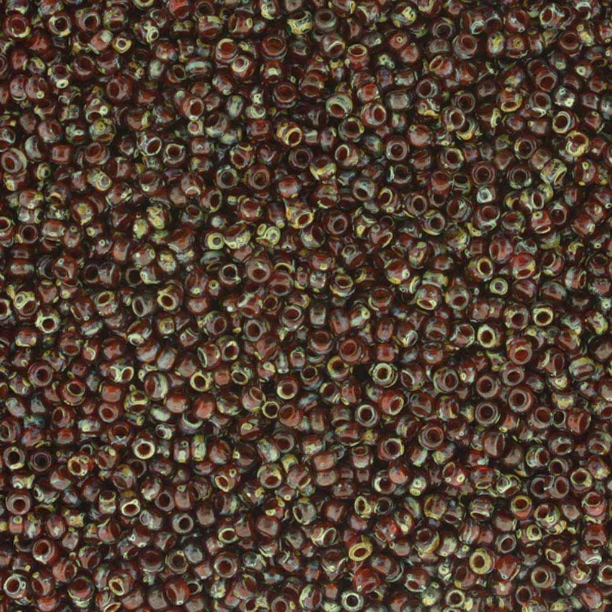 Miyuki 11/0 Seed Beads, 11-4503, Picasso Transparent Red Brown, 10g