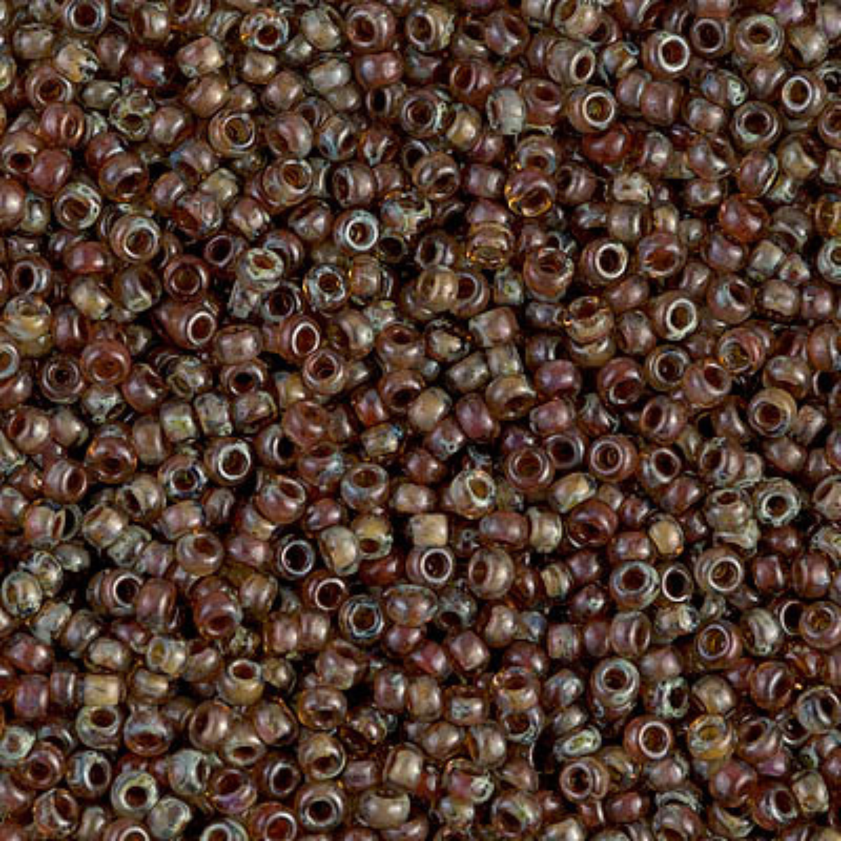 Miyuki 11/0 Seed Beads, 11-4505, Picasso Transparent Light Smoky Topaz, 10g