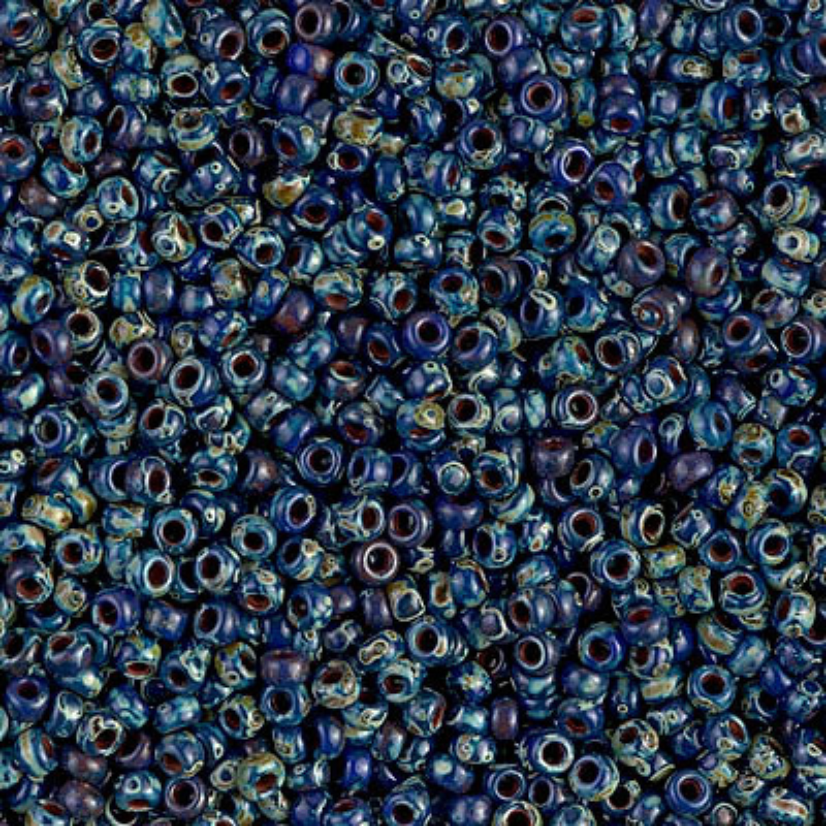 Miyuki 11/0 Seed Beads, 11-4518, Picasso Cobalt, 10g