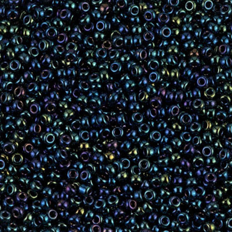 Miyuki 11/0 Seed Beads, 11-0452, Metallic Dark Blue Iris, 10g - The Argus Collection