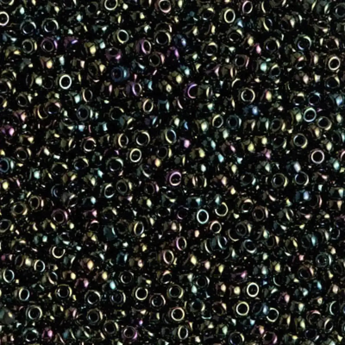 Miyuki 11/0 Seed Beads, 11-0453, Metallic Green Iris, 10g - The Argus Collection