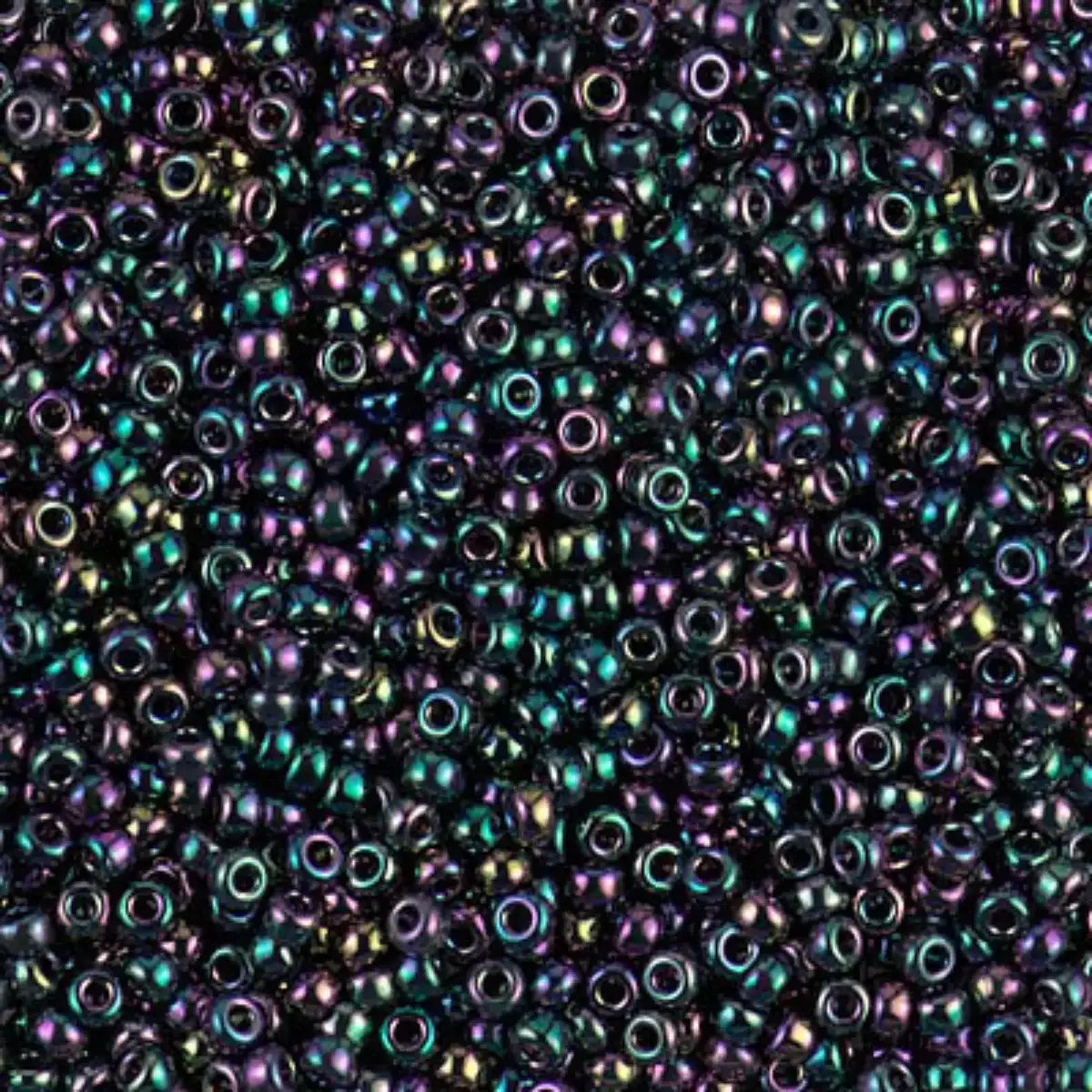 Miyuki 11/0 Seed Beads, 11-0455D, Metallic Purple/Green Iris, 10g - The Argus Collection