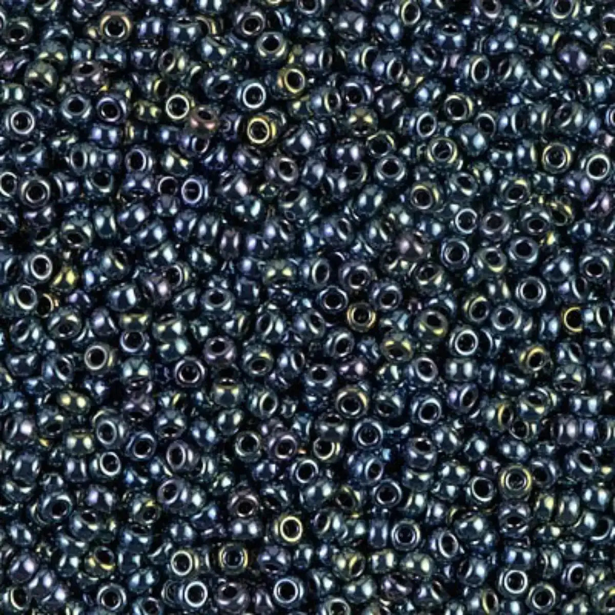 Miyuki 11/0 Seed Beads, 11-0456, Metallic Gunmetal Iris, 10g - The Argus Collection