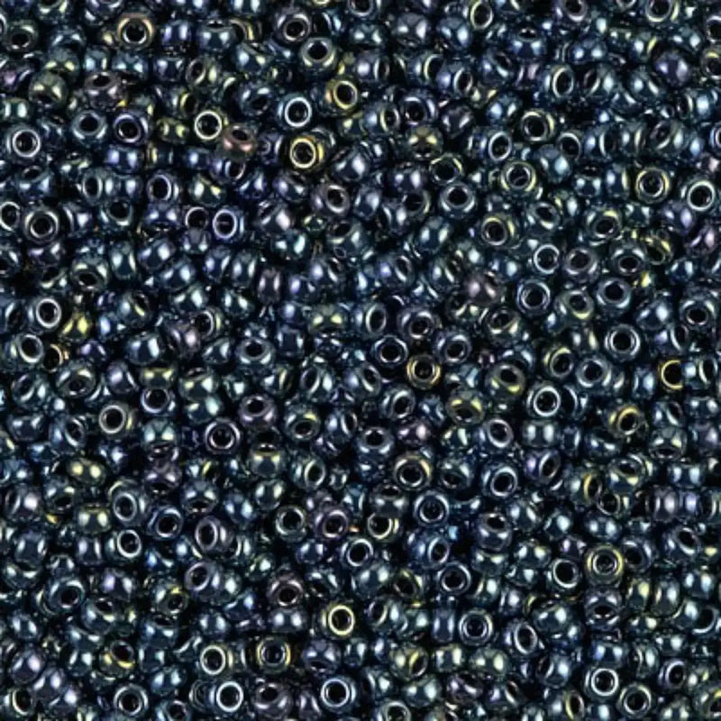 Miyuki 11/0 Seed Beads, 11-0456, Metallic Gunmetal Iris, 10g - The Argus Collection