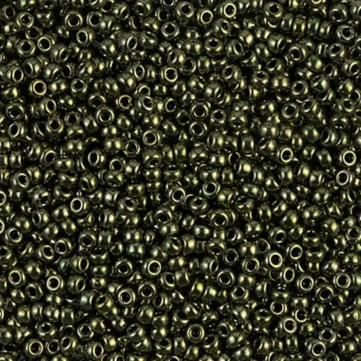 Miyuki 11/0 Seed Beads, 11-0459, Metallic Olive, 10g - The Argus Collection
