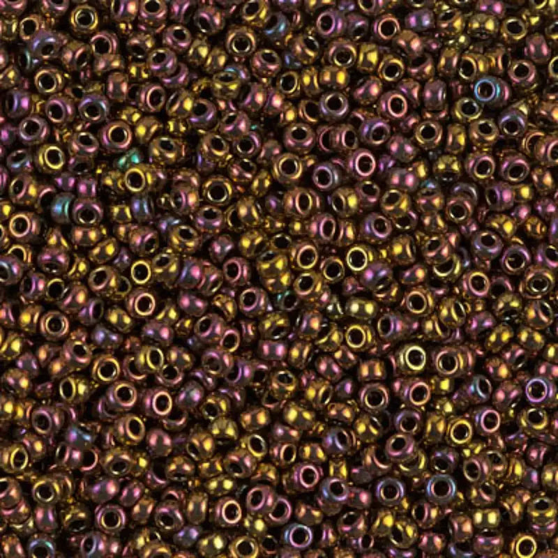 Miyuki 11/0 Seed Beads, 11-0462, Metallic Gold Iris, 10g - The Argus Collection