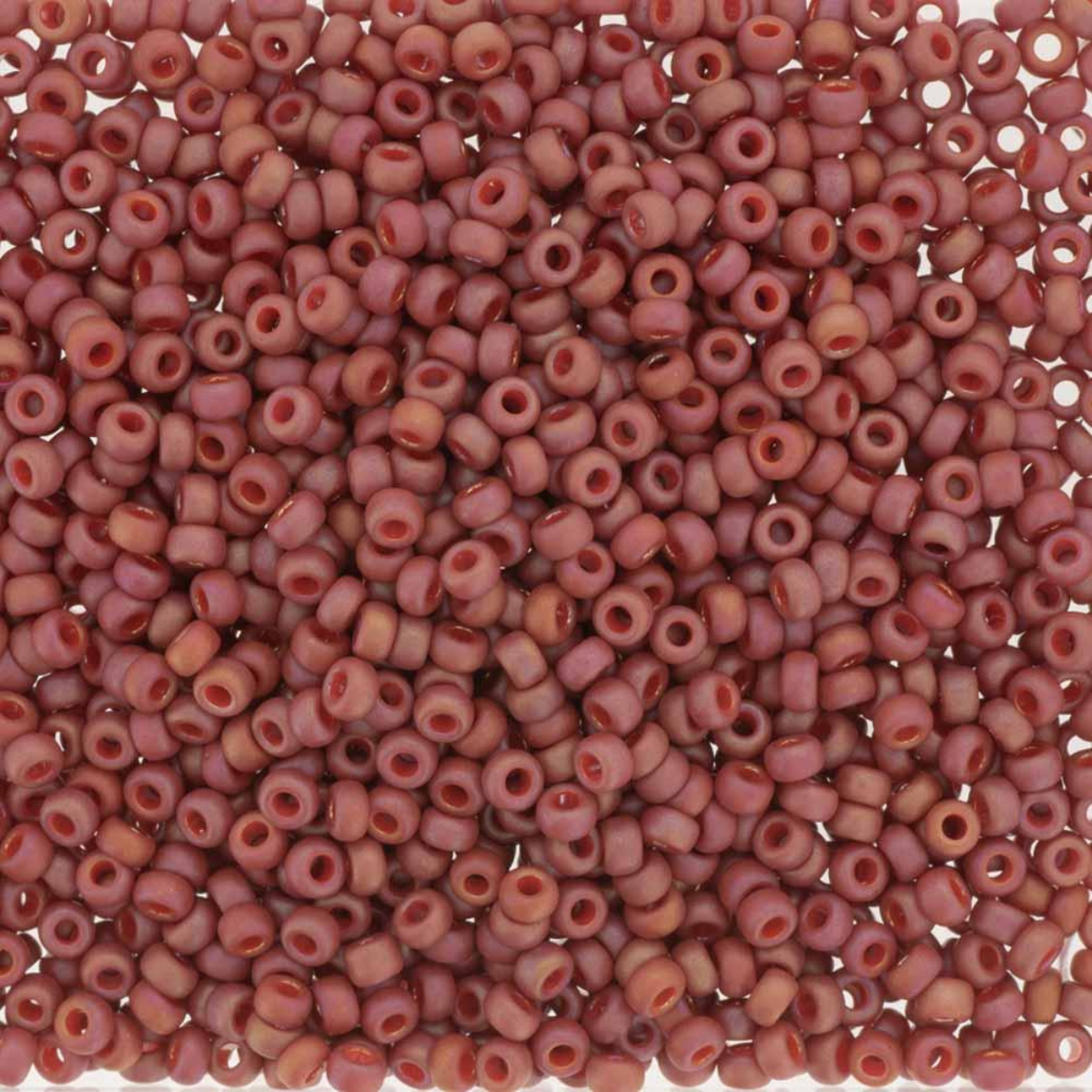 Miyuki 11/0 Seed Beads, 11-4695, Frosted Opaque Glazed Rainbow Cardinal, 10g