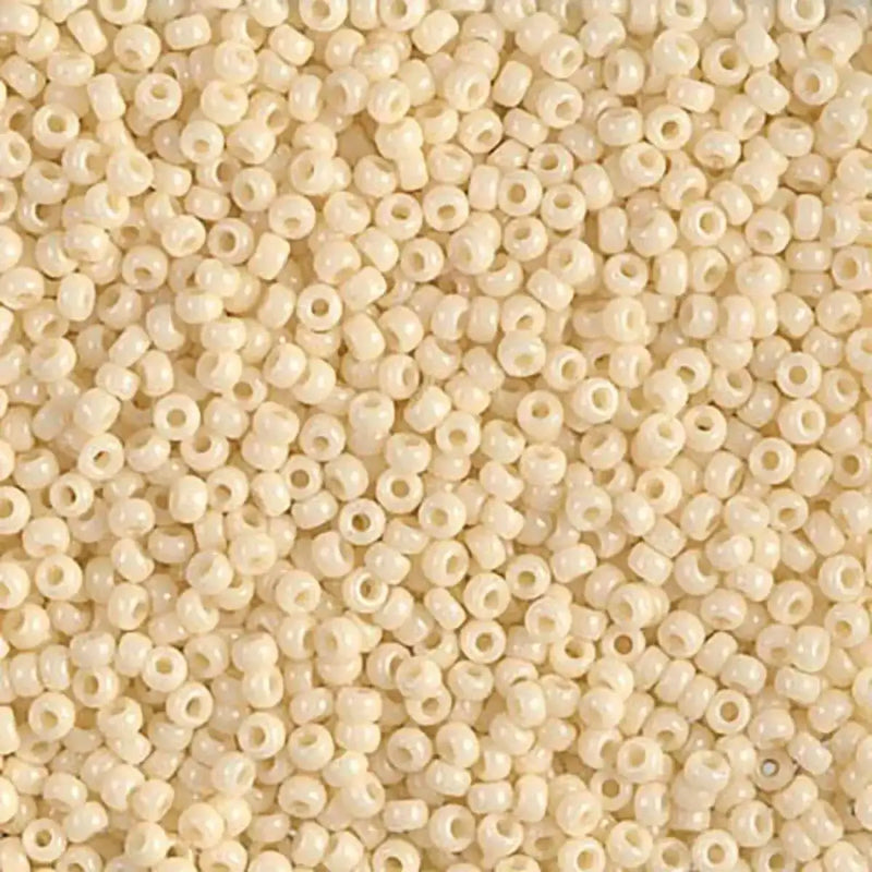 Miyuki 11/0 Seed Beads, 11-0492, Opaque Dark Cream, 10g - The Argus Collection