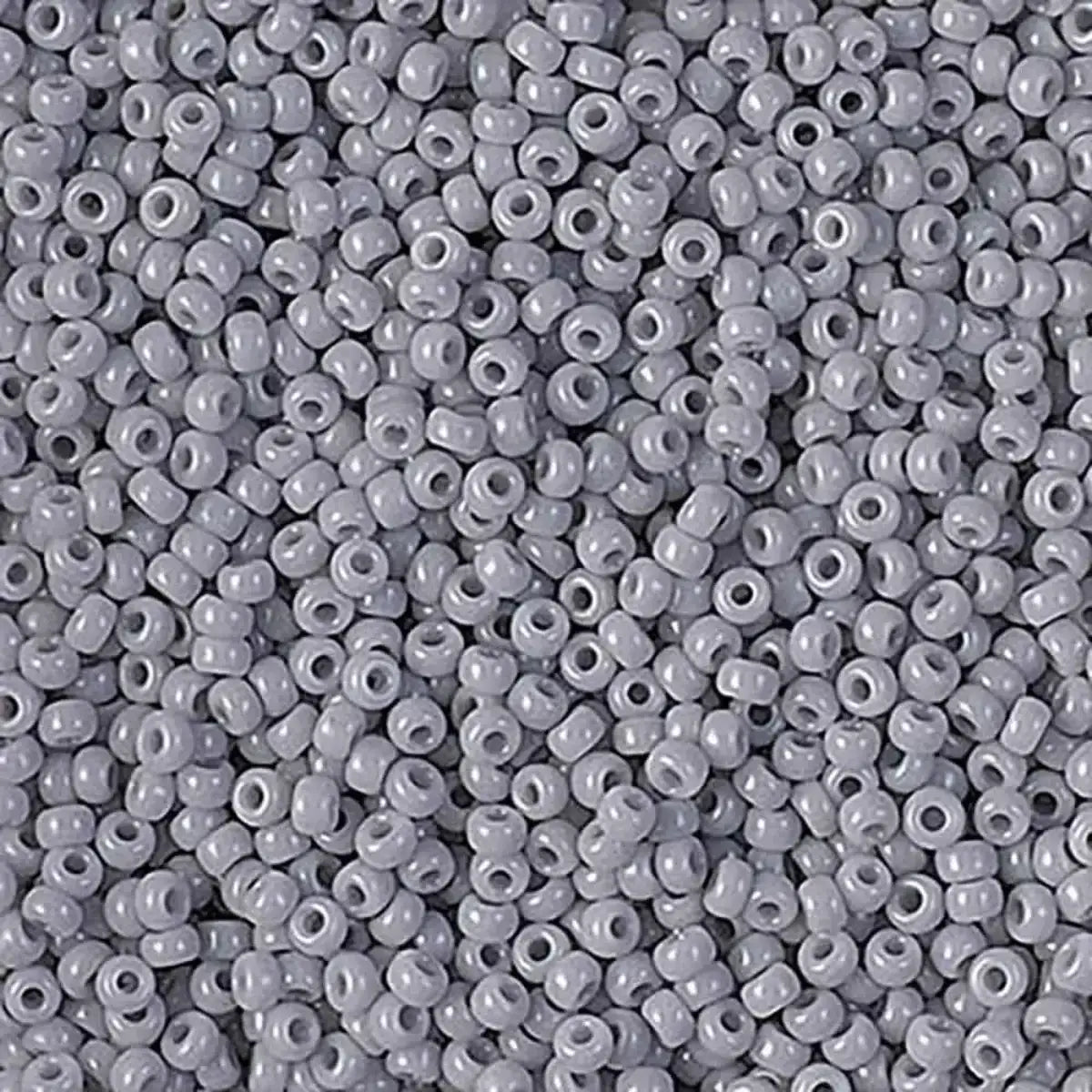 Miyuki 11/0 Seed Beads, 11-0498, Opaque Cement Grey, 10g - The Argus Collection