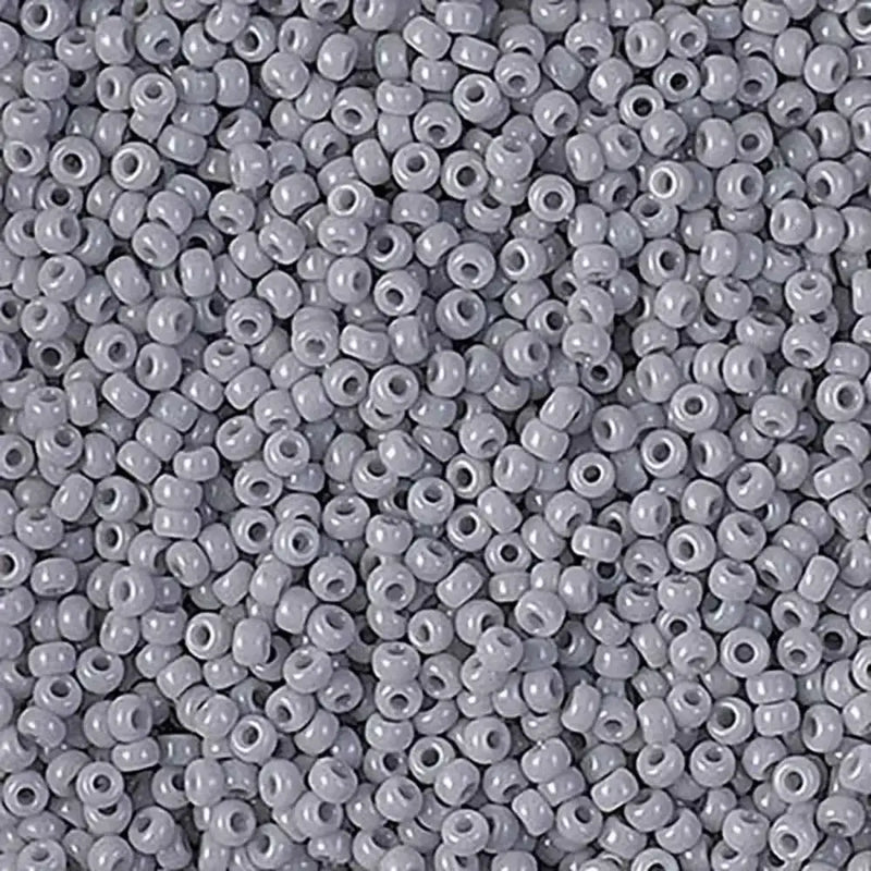 Miyuki 11/0 Seed Beads, 11-0498, Opaque Cement Grey, 10g - The Argus Collection