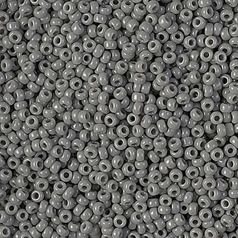 Miyuki 11/0 Seed Beads, 11-0499, Opaque Falcon Grey, 10g - The Argus Collection