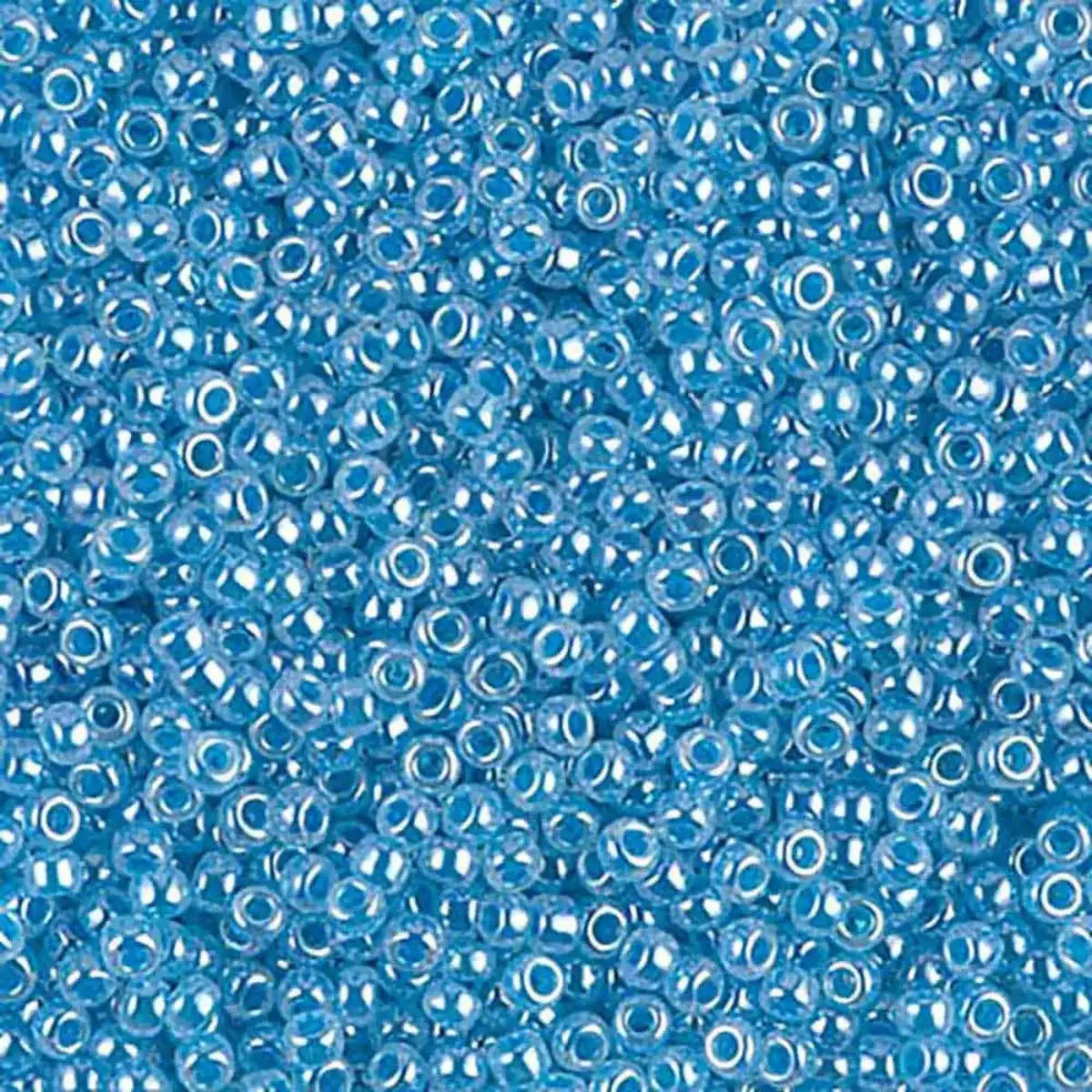 Miyuki 11/0 Seed Beads, 11-0537, Aqua Ceylon, 10g - The Argus Collection