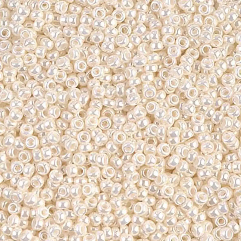 Miyuki 11/0 Seed Beads, 11-0592, Ivory Ceylon, 10g - The Argus Collection