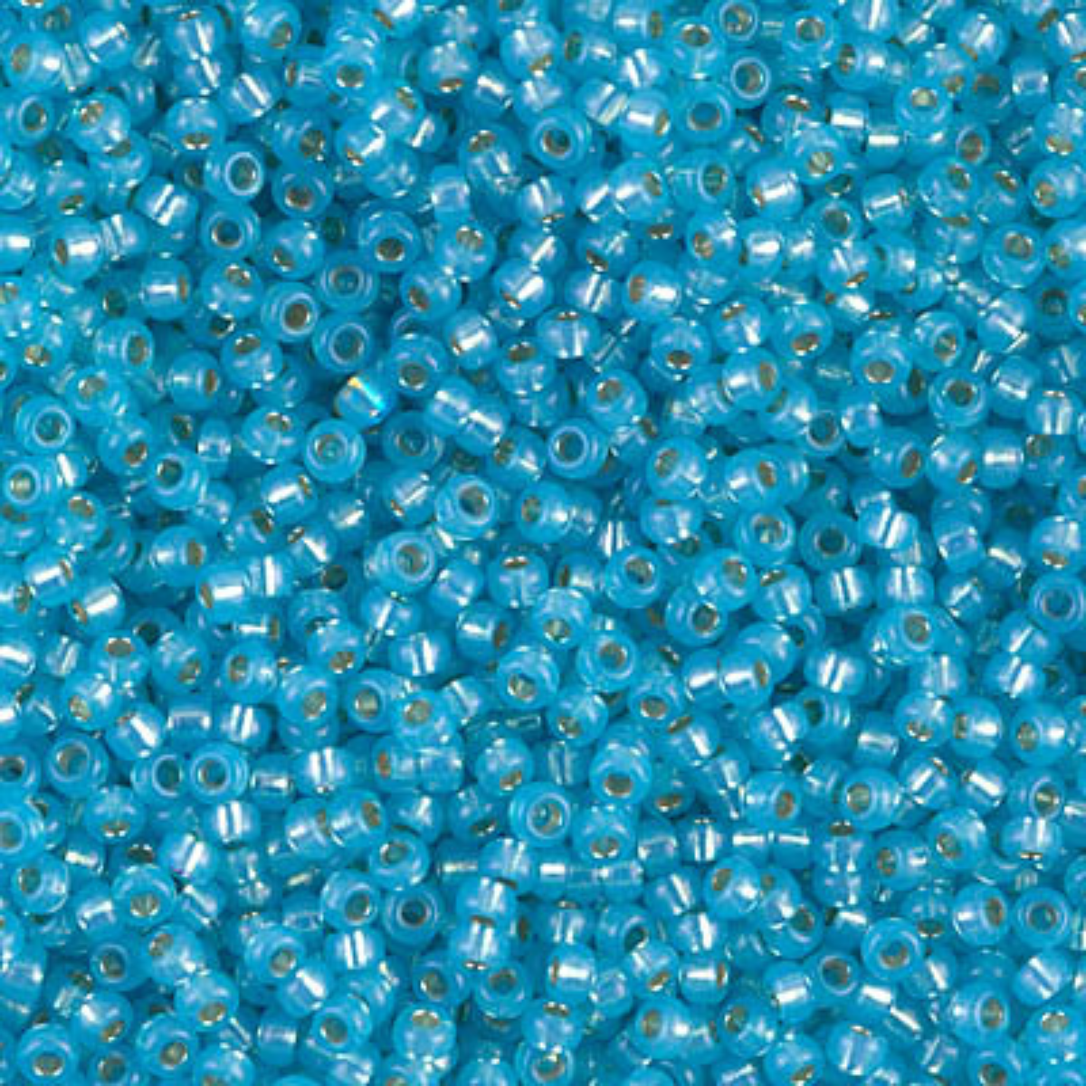 Miyuki 11/0 Seed Beads, 11-0647, Silver Lined Alabaster Aqua, 10g, 50g