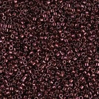 11/0 Delica Beads by Miyuki. Color DB0012  Raspberry Metallic - The Argus Collection