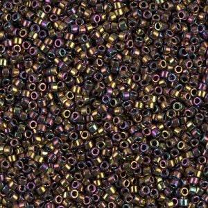 11/0 Delica Beads by Miyuki, DB023, Light Bronze Iris Metallic color - The Argus Collection