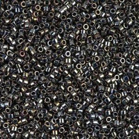 11/0 Delica Beads, DB0026 in Dark Steel Metallic Color - The Argus Collection