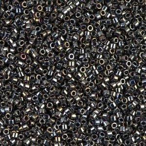 11/0 Delica Beads, DB0026 in Dark Steel Metallic Color - The Argus Collection