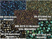 11/0 Delica Beads, DB0023, DB0024, DB0025, DB0026, DB0027 in 5 assorted Colors  - The Argus Collection