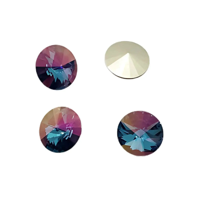 Brilliance Crystal Rivolis, 1122, 12mm, Aqua Iris Mist - The Argus Collection