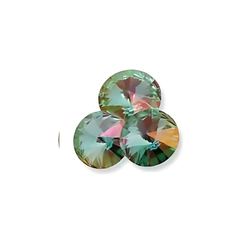 Brilliance Crystal Rivolis, 1122, 12mm, Lemon on Aquamarine - The Argus Collection