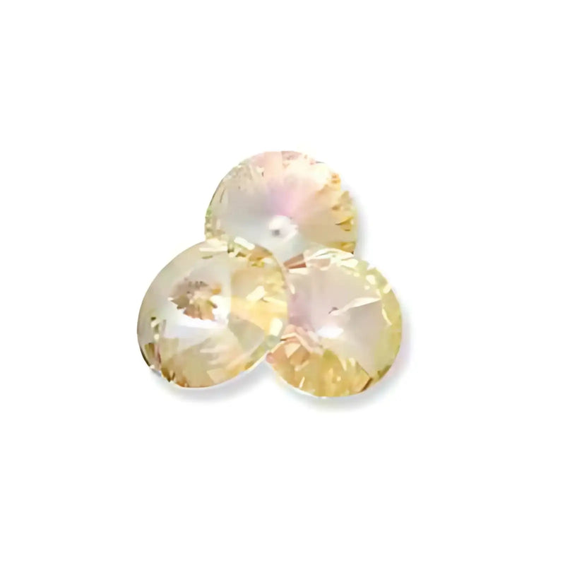 Brilliance Crystal Rivolis, 1122, 12mm, Lemon on Crystal - The Argus Collection