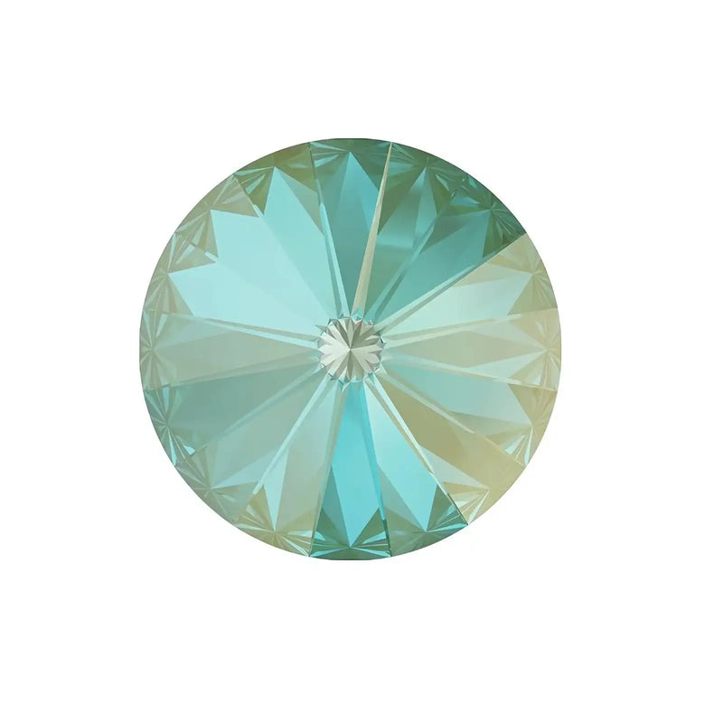 Brilliance Crystal Rivolis, 1122, 12mm, Sage Silky Delite - The Argus Collection