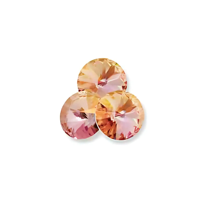 Brilliance Crystal Rivolis, 1122, 12mm, Lemon on Light Rose - The Argus Collection