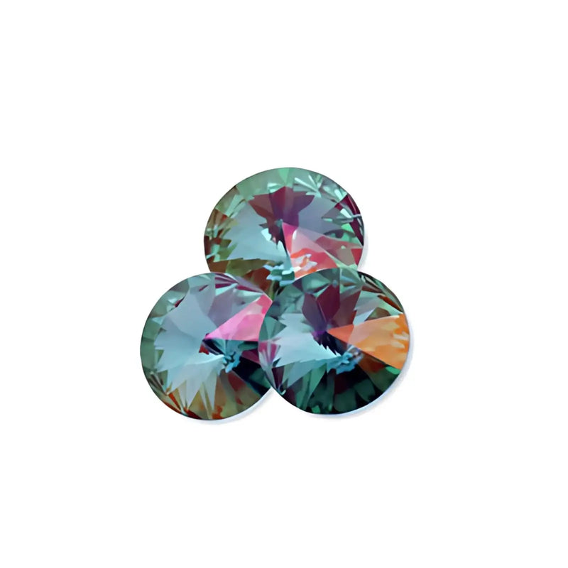 Brilliance Crystal Rivolis, 1122, 12mm, Light Sapphire on Lemon - The Argus Collection