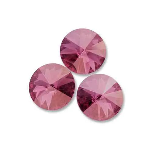 12mm Rivoli from Austria in a gorgeous custom coated rosy hue