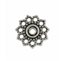 12mmLaceyBeadCapAntiqueSilver - The Argus Collection