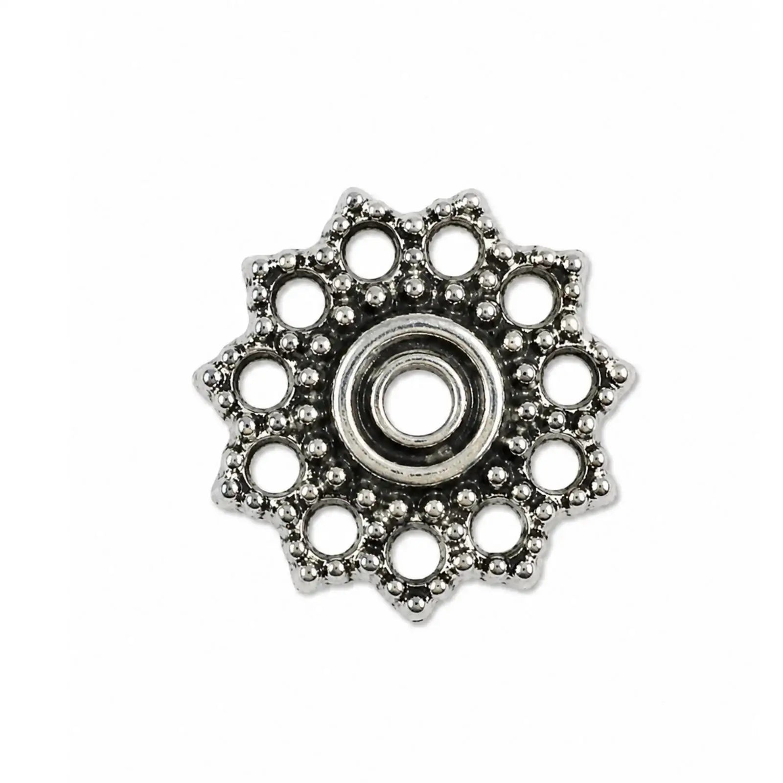 12mmLaceyBeadCapAntiqueSilver - The Argus Collection