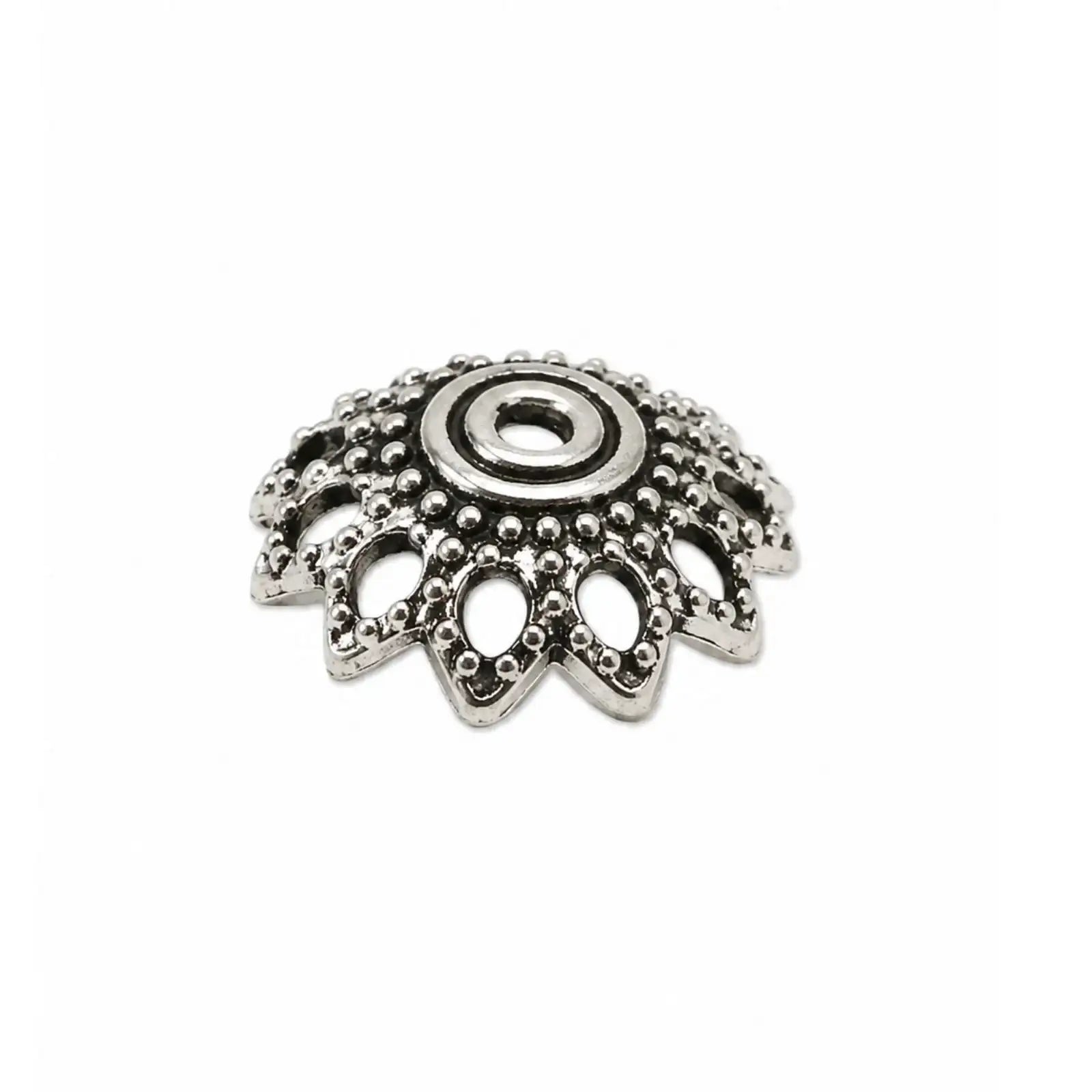 12mmLaceyBeadCapAntiqueSilver_1 - The Argus Collection