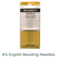 Beadsmith size 13 English beading needles pack with 4 needles for jewelry making